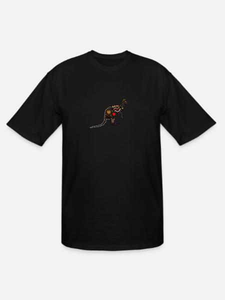 Aboriginal Art Kangaroo - Men's Tall T-Shirt - black