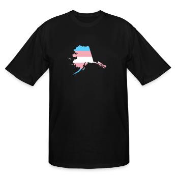 Trans Flag Alaska LGBT Pride Support - Men's Tall T-Shirt - black - Front - Brady (186cm)