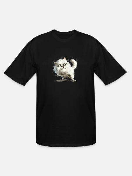 Funny Cat - Men's Tall T-Shirt - black
