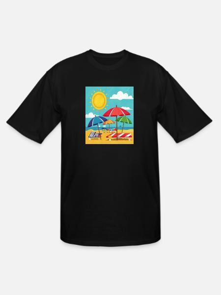 Beach Umbrellas - Men's Tall T-Shirt - black