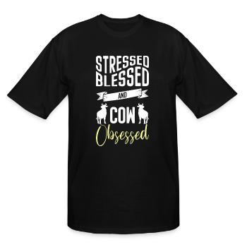 Cow Farmer Moo Nature - Men's Tall T-Shirt - black - Front - Brady (186cm)