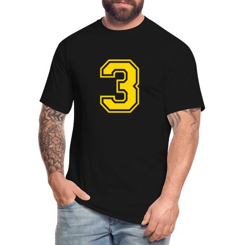 Number 3 in a classic athletic collegiate font - Men's Tall T-Shirt