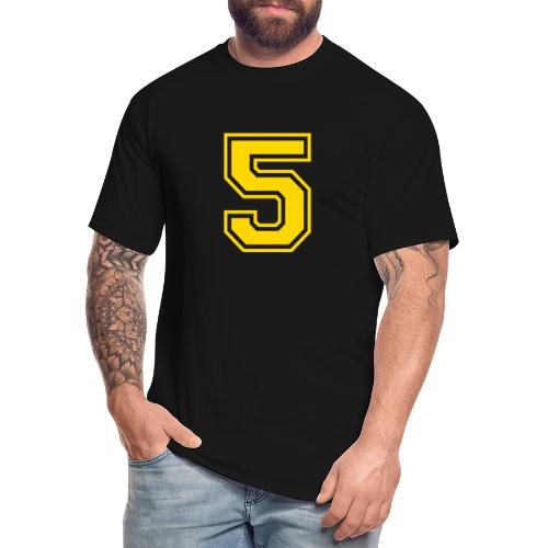 Number 5 in a classic athletic collegiate font - Men's Tall T-Shirt