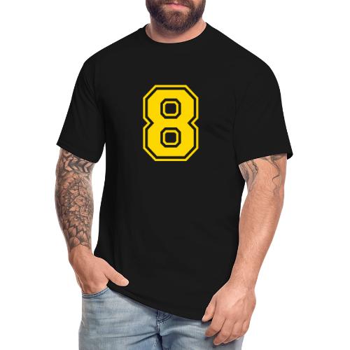 Number 8 in a classic athletic collegiate font - Men's Tall T-Shirt