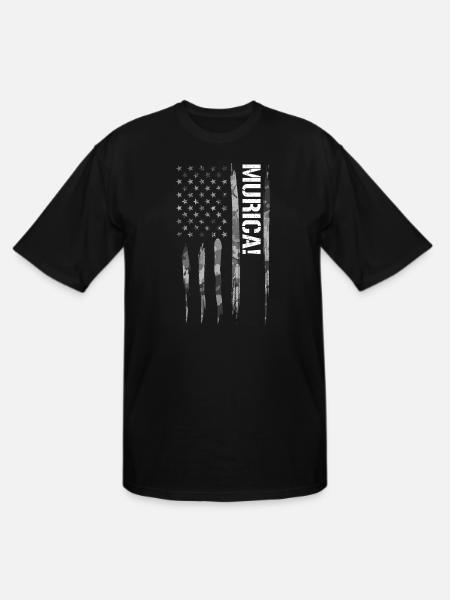 Murica. - American Flag - Men's Tall T-Shirt - black