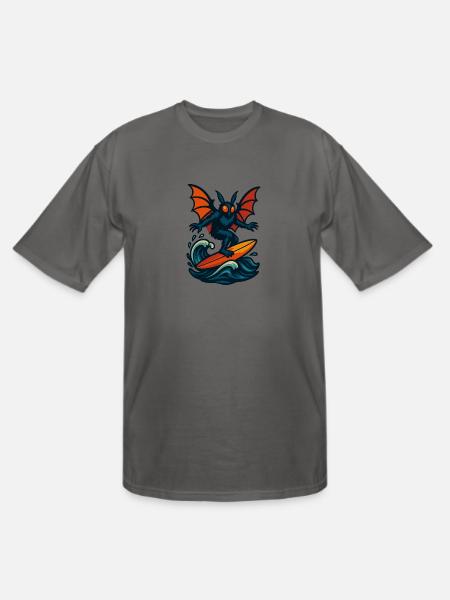 mothman surfing - Men's Tall T-Shirt - charcoal