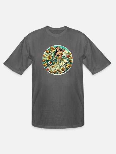 Belly Dance Daffodil - Men's Tall T-Shirt - charcoal