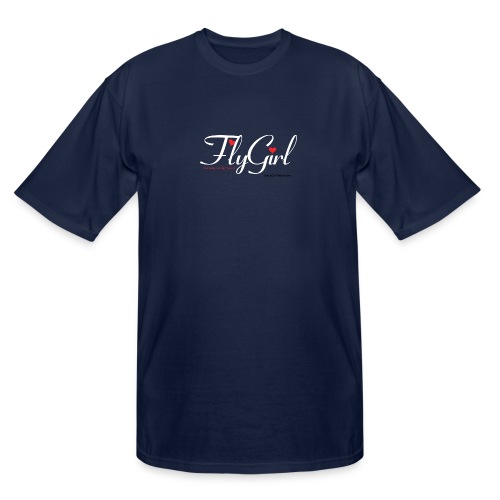 FlyGirlTextWhite W Black png - Men's Tall T-Shirt