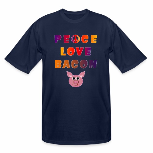 Peace Love Bacon Piggy Low Carb Food Lover Foodie. - Men's Tall T-Shirt