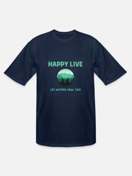 Happy Life - Men's Tall T-Shirt - navy