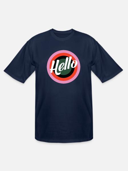 Hello Retro Print - Men's Tall T-Shirt - navy