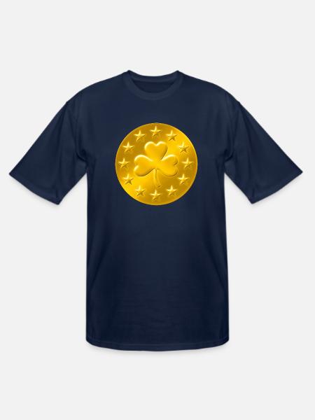 Lucky Shamrock Coin - Men's Tall T-Shirt - navy