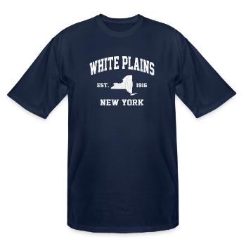 White Plains New York Ny State Athletic Style - Men's Tall T-Shirt - navy - Front - Brady (186cm)