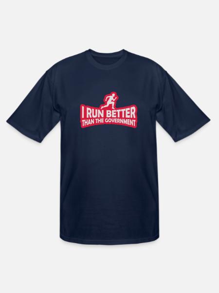 run better than government - Men's Tall T-Shirt - navy