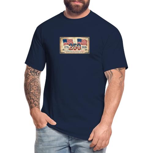 USA 250th Anniversary Flags Emblem - Men's Tall T-Shirt