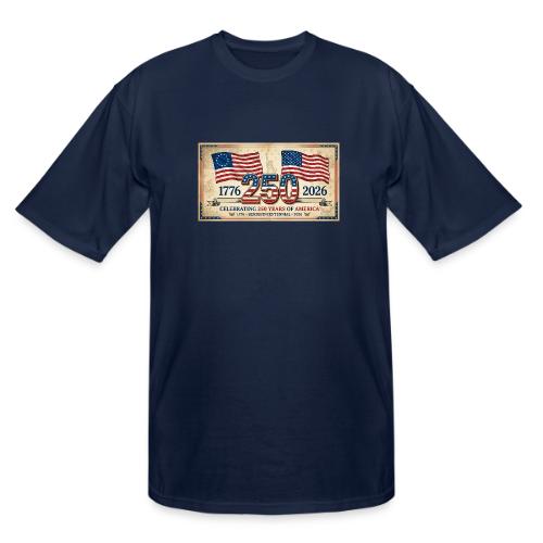 USA 250th Anniversary Flags Emblem - Men's Tall T-Shirt