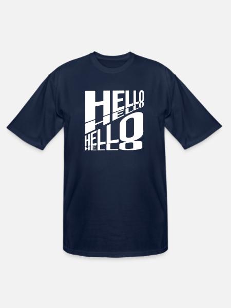 hello bold text - Men's Tall T-Shirt - navy
