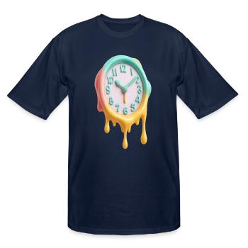 Melted Moments: Surreal Drip Clock Art - Men's Tall T-Shirt - navy - Front - Brady (186cm)