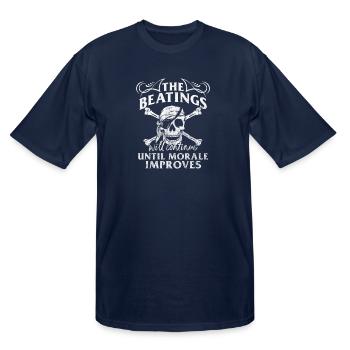 The Beatings Will Continue Until Morale Improves N - Men's Tall T-Shirt - navy - Front - Brady (186cm)