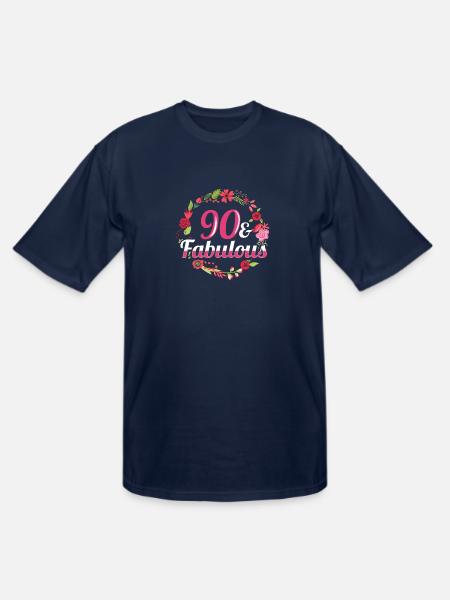 90Th 90 And Fabulous - Men's Tall T-Shirt - navy