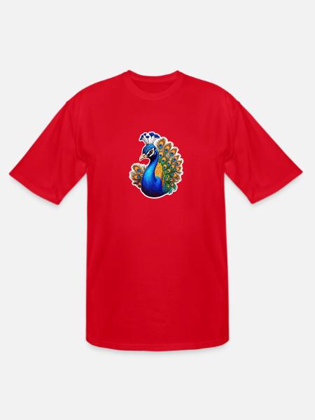 Peacock Bird - Men's Tall T-Shirt - red
