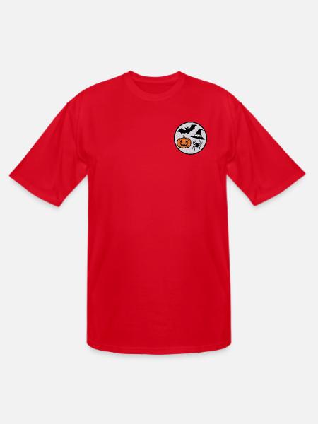 Halloween Circle: Pumpkin Bat Spider - Men's Tall T-Shirt - red
