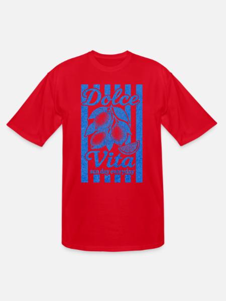 Italian Lemon, Summer Vibes Shirt, Vacation Tee - Men's Tall T-Shirt - red