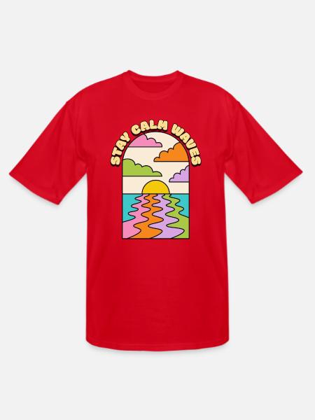 STAY CALM WAVES - Men's Tall T-Shirt - red