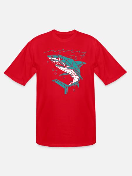 Polygon Shark - Men's Tall T-Shirt - red