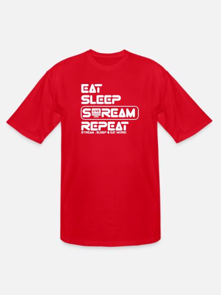 Streamer Life: Eat, Sleep, Repeat - Men's Tall T-Shirt - red
