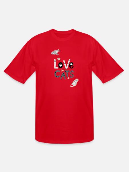 cat lovers - Men's Tall T-Shirt - red