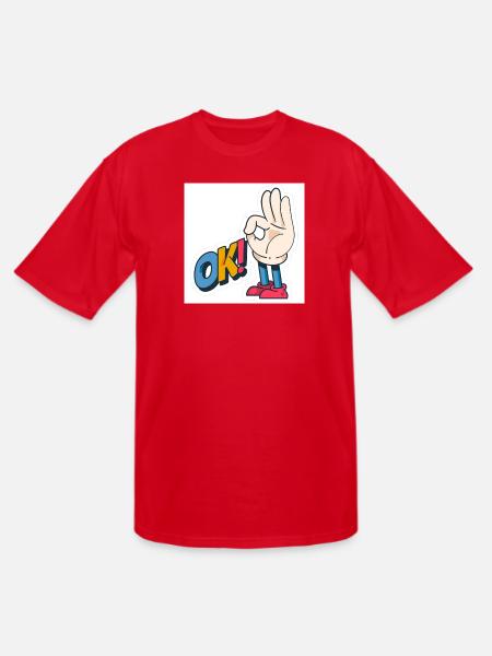 Hand Gesture OK with Bold Text - Men's Tall T-Shirt - red