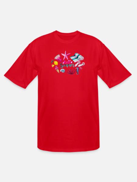 Vibrant Summer Beach Pattern - Men's Tall T-Shirt - red