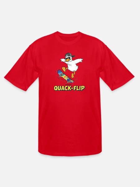 Funny Duck Skater - Men's Tall T-Shirt - red