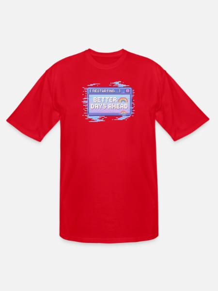 Better Days Ahead Pixel Retro - Men's Tall T-Shirt - red