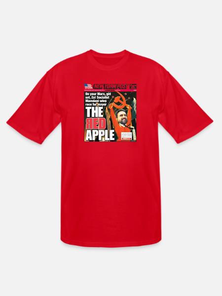 The Red Apple New York Post Zohran Mamdani  - Men's Tall T-Shirt - red