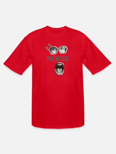 Noisy Halftone Glasses Mouth - Men's Tall T-Shirt - red