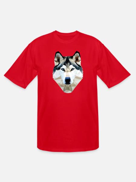 Husky Dog Polygon - Men's Tall T-Shirt - red