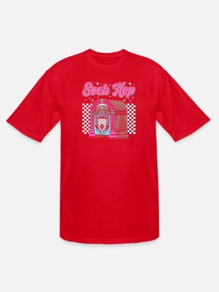 950s Party Sock Hop - Men's Tall T-Shirt - red