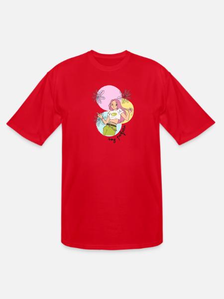 Pastel Leafy Heroine - Men's Tall T-Shirt - red