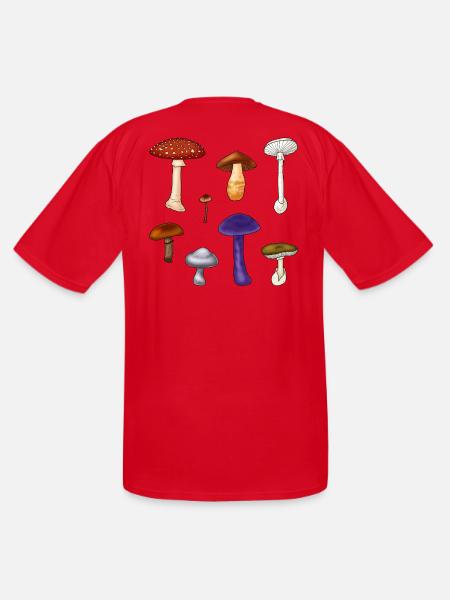 Poisonous Mushrooms - Men's Tall T-Shirt - red