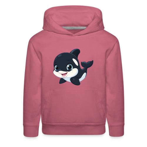 Playful Cartoon Baby Orca with Sweet Smile - Kids‘ Premium Hoodie