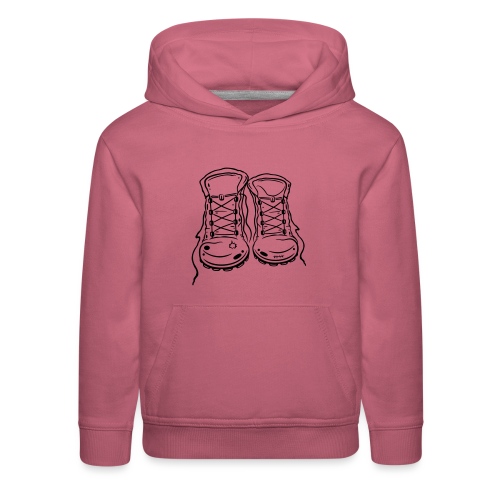 For lovers of hiking: hiking boots. - Kids‘ Premium Hoodie