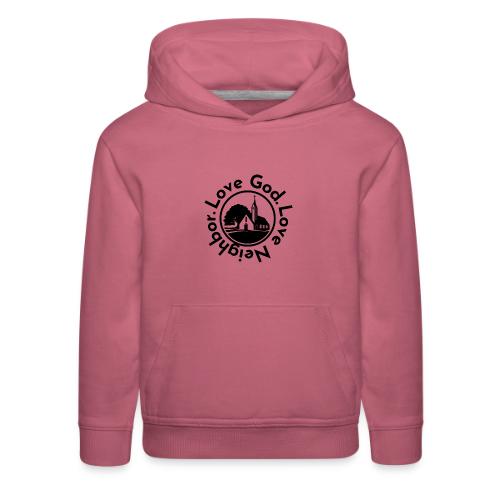 BW Love God Love Neighbor Emblem - Kids‘ Premium Hoodie