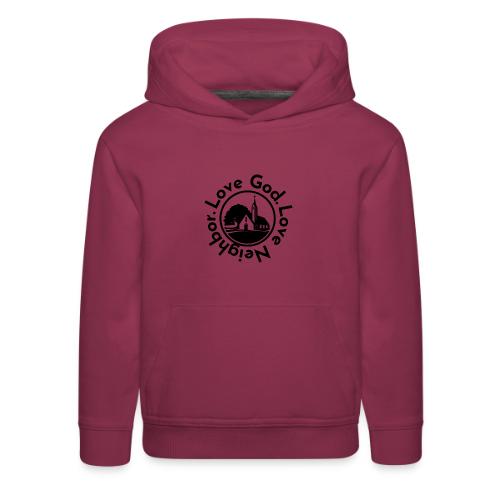 BW Love God Love Neighbor Emblem - Kids‘ Premium Hoodie