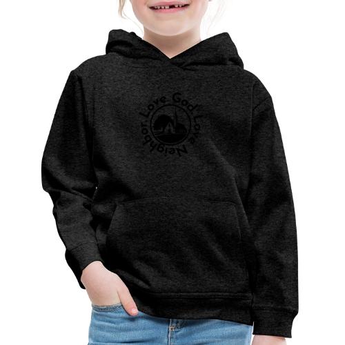 BW Love God Love Neighbor Emblem - Kids‘ Premium Hoodie