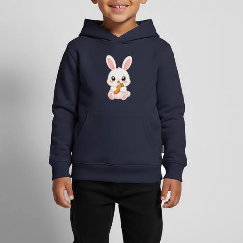 Cute Bunny Rabbit Holding Carrot – Kawaii Easter - Kids‘ Premium Hoodie