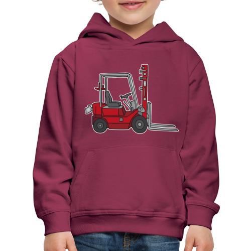 Red Fork-lift truck, stacker truck - Kids‘ Premium Hoodie