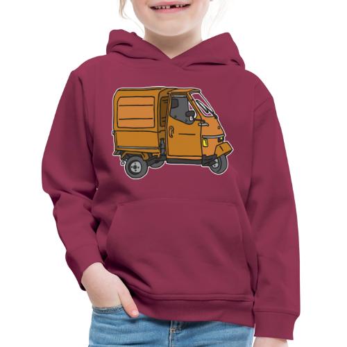 Orange tricycle transporter, old three-wheeled van - Kids‘ Premium Hoodie
