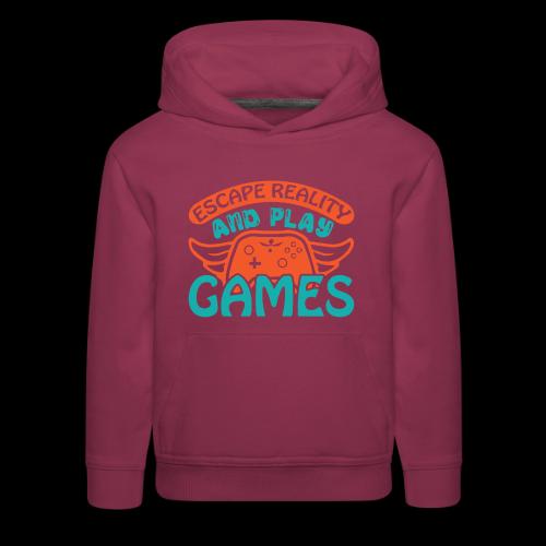 Escape Reality, Play Games - Kids‘ Premium Hoodie